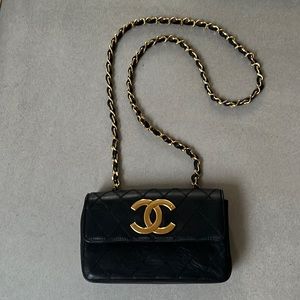 Vintage Chanel small flap with 24k gold hardware.